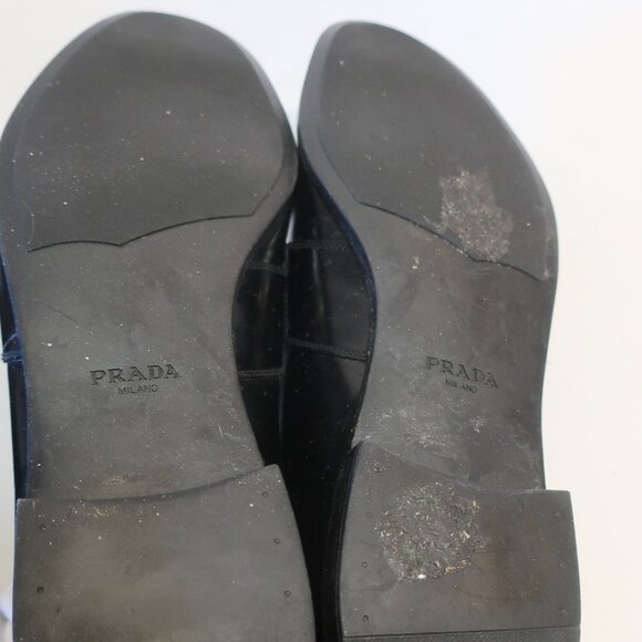 Mens Prada Black Leather Slip On Loafer Dress Shoes 11 - Picture 9 of 16